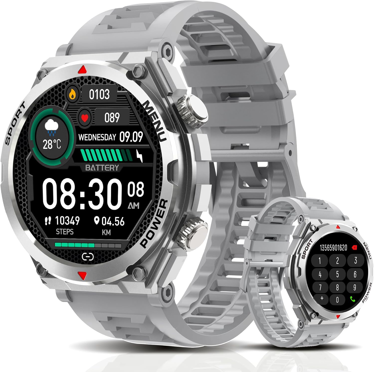 71zUu014cfL._AC_SL1500_.jpg Smart Watch, 1.52-Inch Touch Screen Smartwatch with Text and Call - Image 1